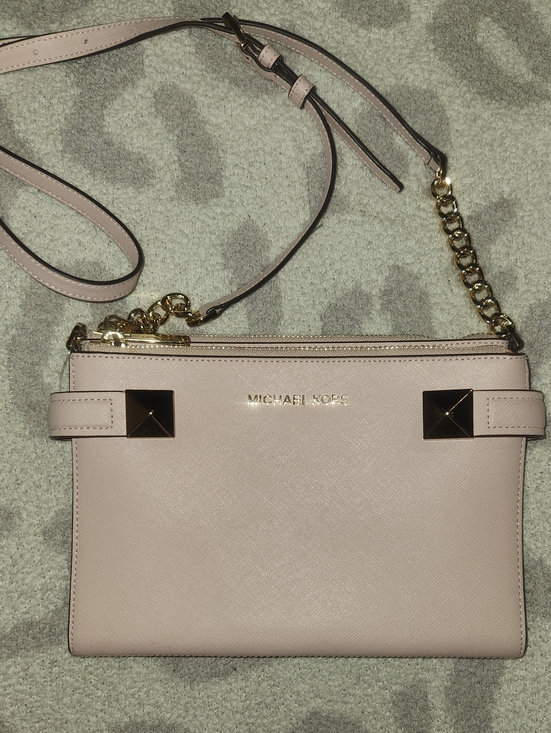 Michael Kors Handbags - Michael Kors Karla Blush Pink Saffiano Leather Crossbody with Gold Hardware